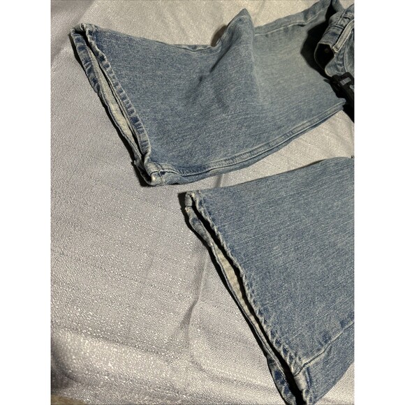 Mens ARIZONA Vintage Distressed Light Wash Original Bootcut Jeans Western  34x29 - Picture 4 of 8